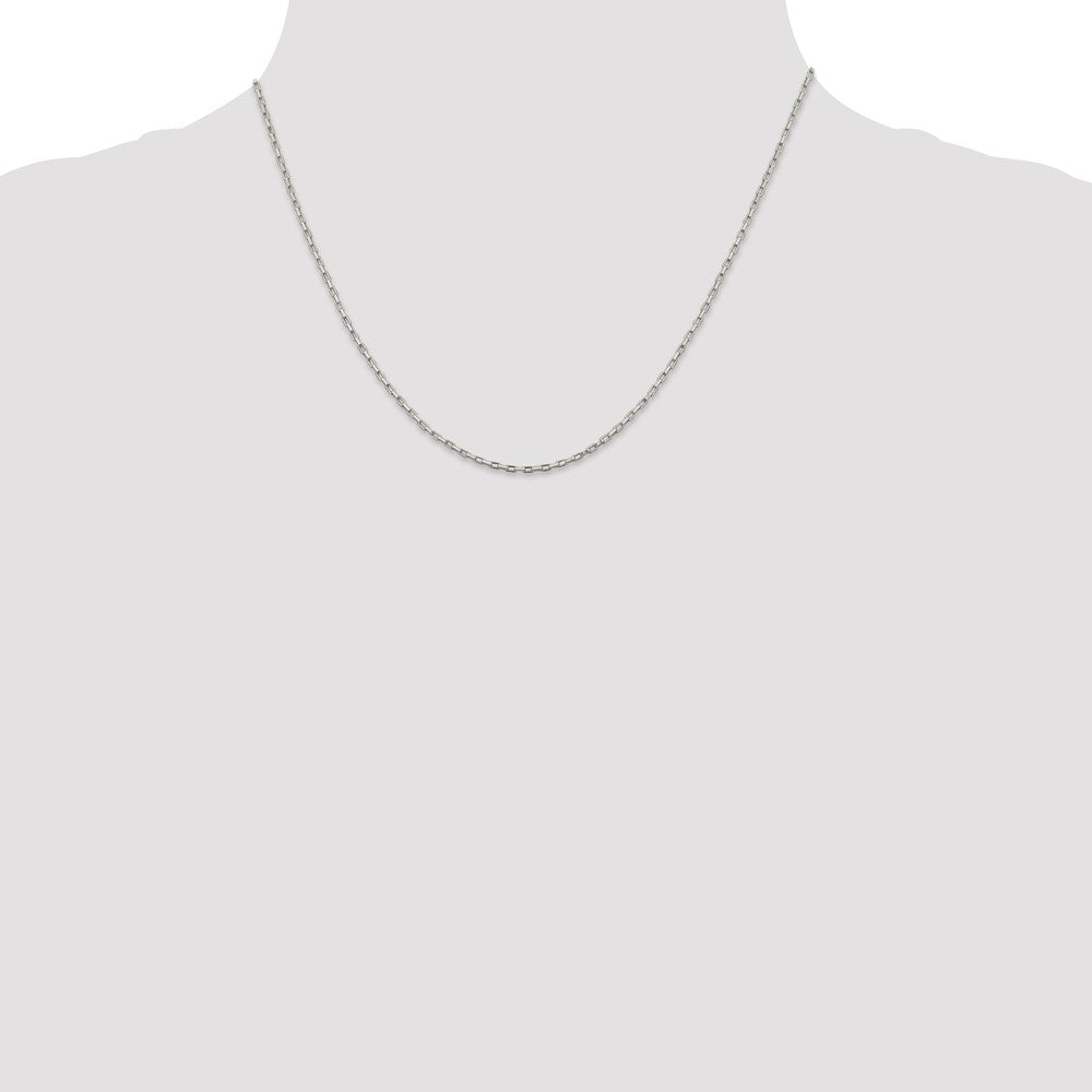 18 Inch Sterling Silver 1.3mm Elongated Box Chain Necklace