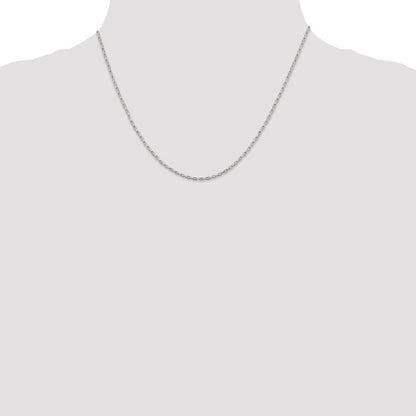 18 Inch Sterling Silver 1.3mm Elongated Box Chain Necklace