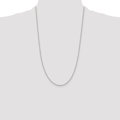 26 Inch Sterling Silver 1.3mm Elongated Box Chain Necklace