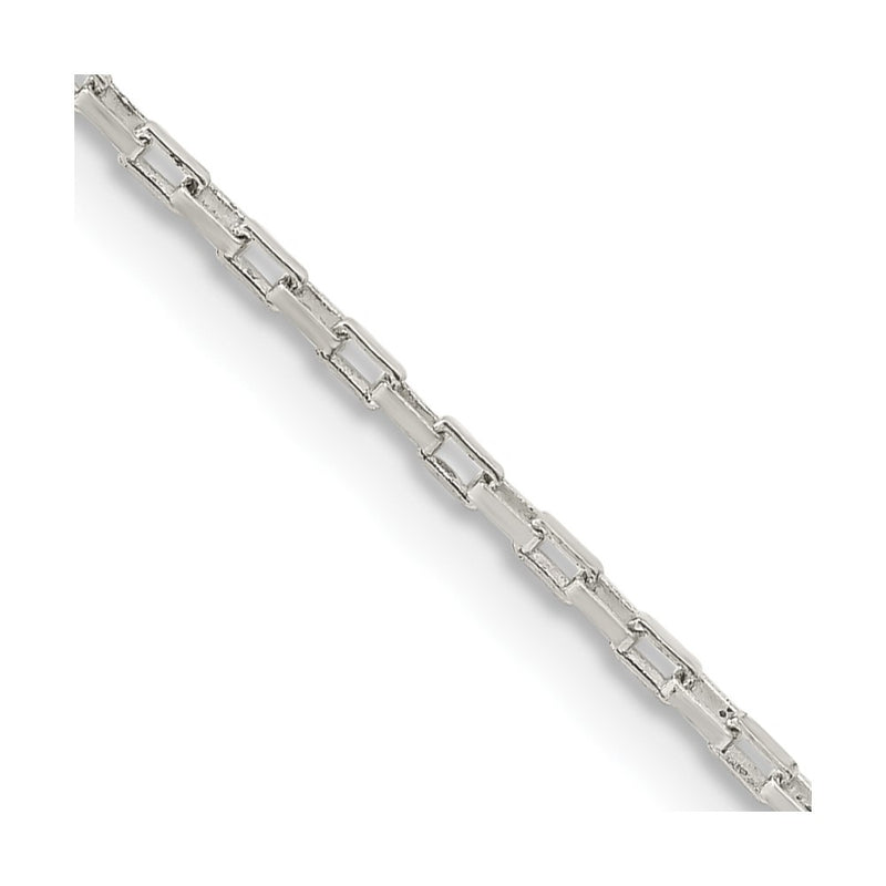 22 Inch Sterling Silver 1.3mm Elongated Box Chain Necklace
