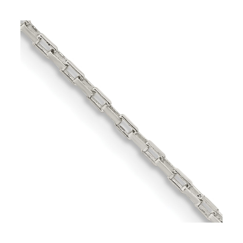 18 Inch Sterling Silver 1.3mm Elongated Box Chain Necklace