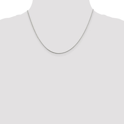 18 Inch Sterling Silver 1mm Oval Box Chain Necklace