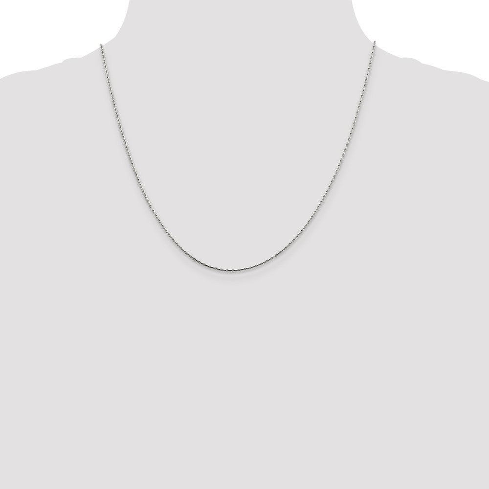 20 Inch Sterling Silver 1mm Oval Box Chain Necklace