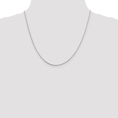 20 Inch Sterling Silver 1mm Oval Box Chain Necklace
