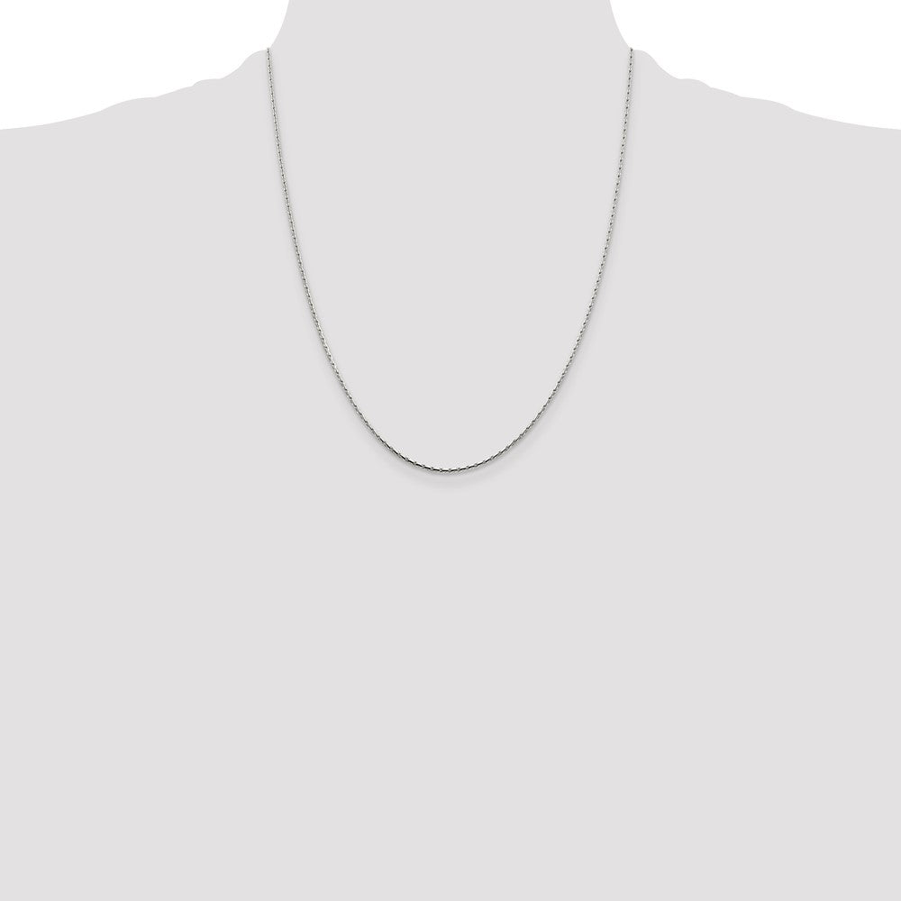 22 Inch Sterling Silver 1mm Oval Box Chain Necklace