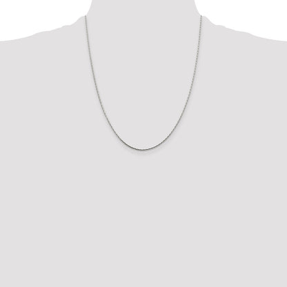 22 Inch Sterling Silver 1mm Oval Box Chain Necklace