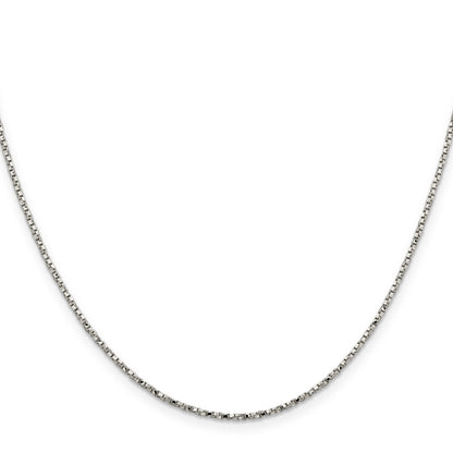 24 Inch Sterling Silver 1.35mm Twisted Box Chain Necklace