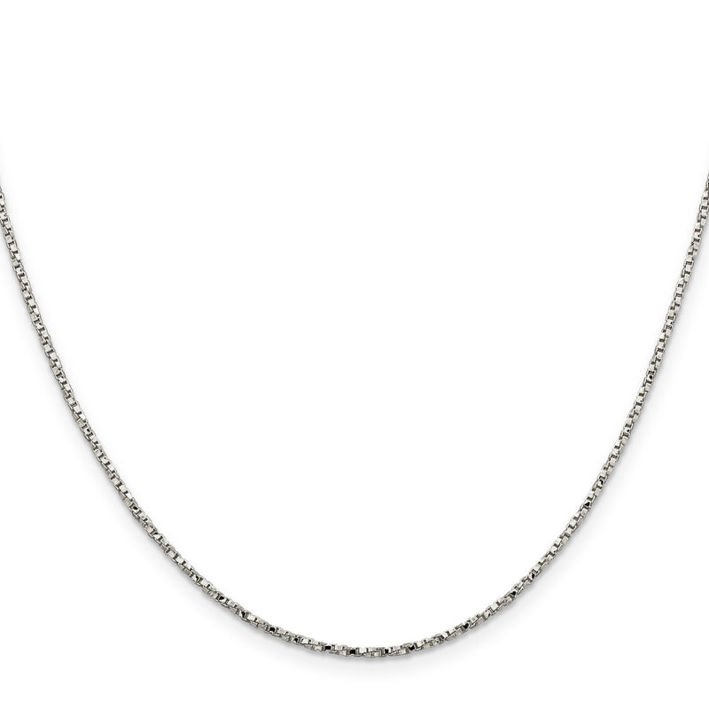 24 Inch Sterling Silver 1.35mm Twisted Box Chain Necklace