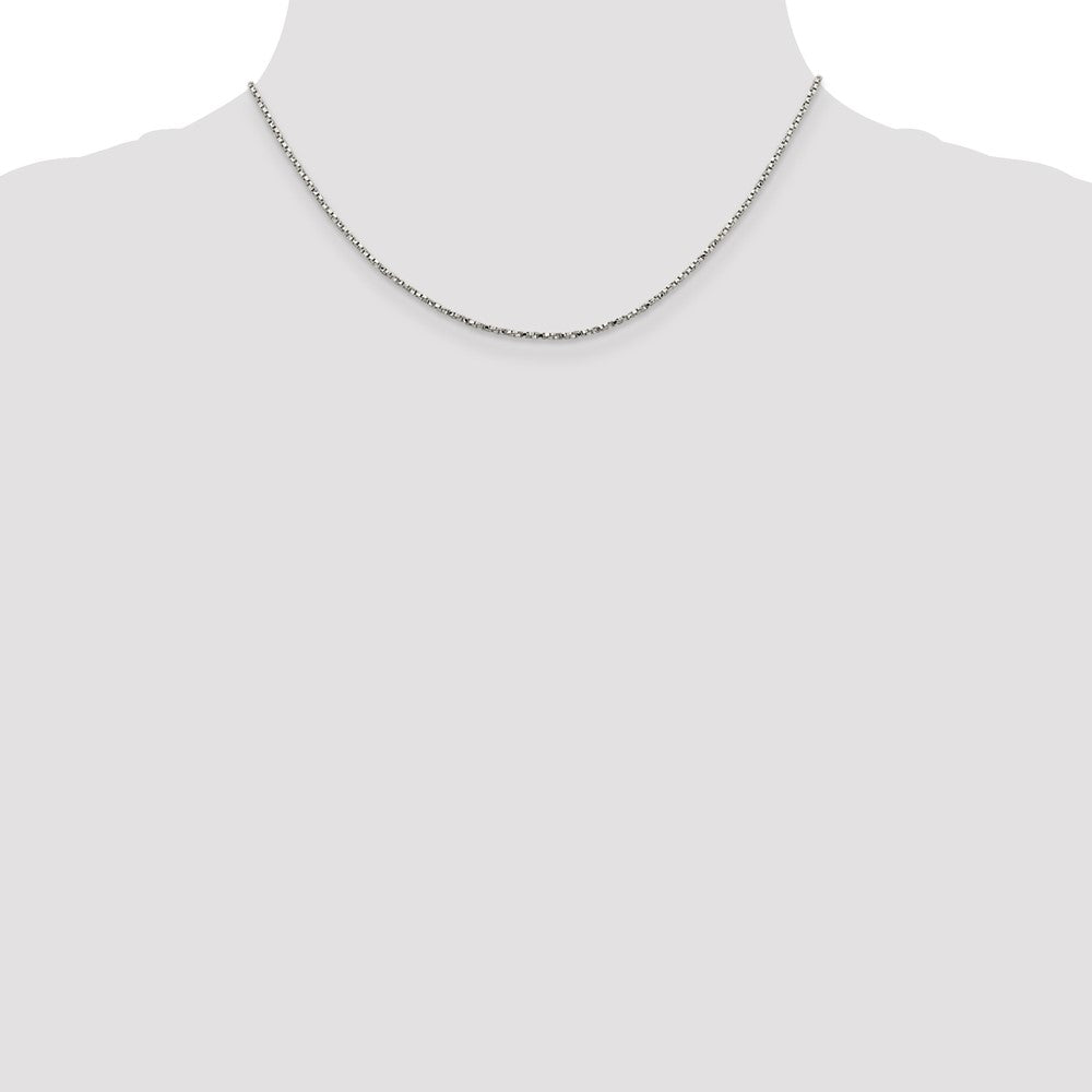 16 Inch Sterling Silver 1.35mm Twisted Box Chain Necklace