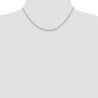 16 Inch Sterling Silver 1.35mm Twisted Box Chain Necklace