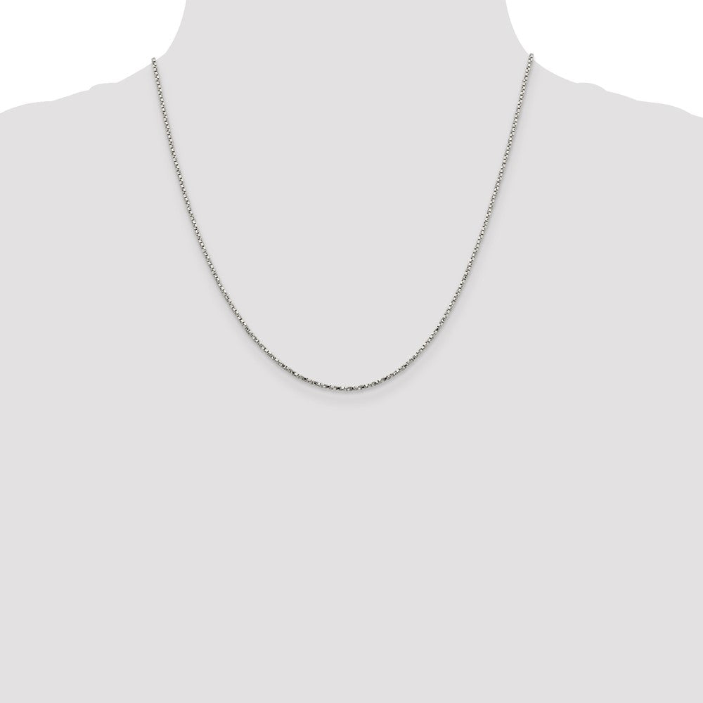 20 Inch Sterling Silver 1.35mm Twisted Box Chain Necklace