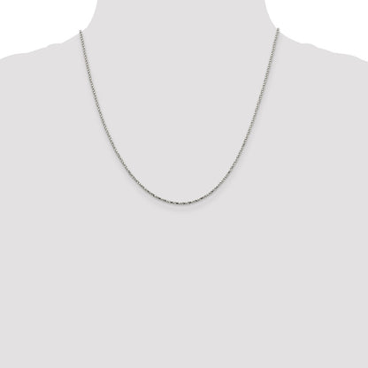 20 Inch Sterling Silver 1.35mm Twisted Box Chain Necklace