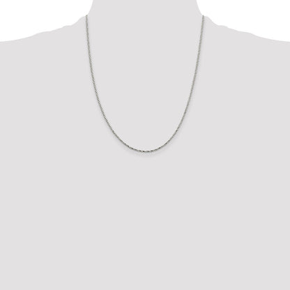 22 Inch Sterling Silver 1.35mm Twisted Box Chain Necklace