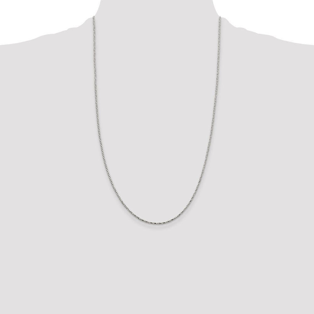 26 Inch Sterling Silver 1.35mm Twisted Box Chain Necklace