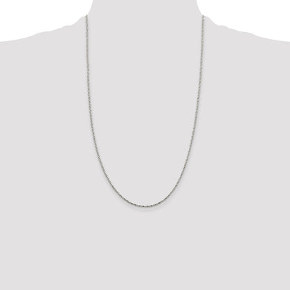 26 Inch Sterling Silver 1.35mm Twisted Box Chain Necklace