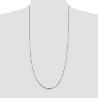 30 Inch Sterling Silver 1.35mm Twisted Box Chain Necklace