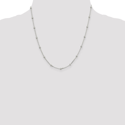 20 Inch Sterling Silver 1.3mm Fancy Beaded Chain