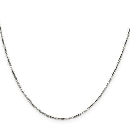 22 Inch Sterling Silver 1mm Curb Chain Necklace