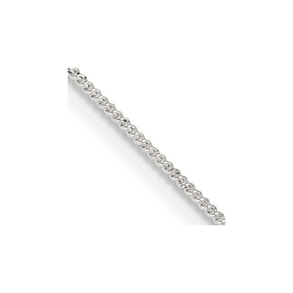 22 Inch Sterling Silver 1mm Curb Chain Necklace