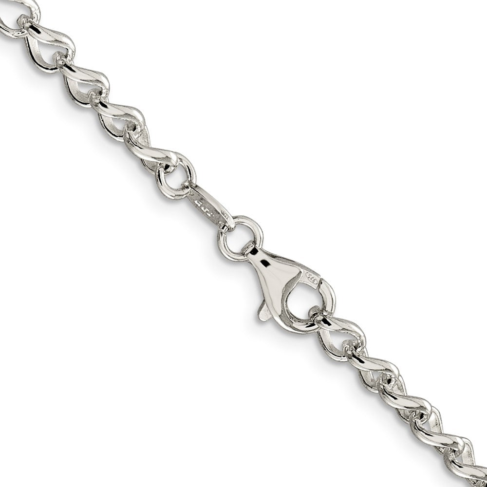 24 Inch Sterling Silver 4.5mm Half Round Wire Open Curb Chain Necklace