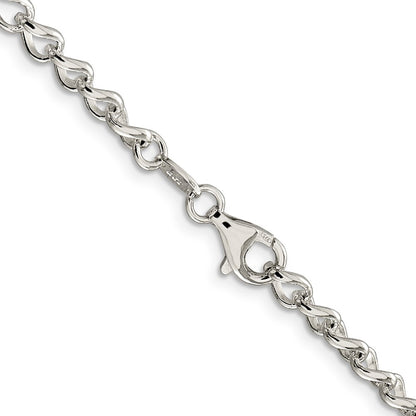 18 Inch Sterling Silver 4.5mm Half Round Wire Open Curb Chain Necklace