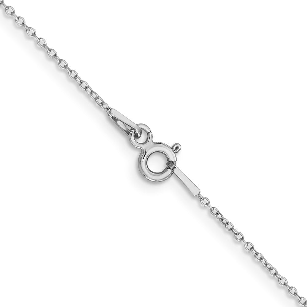 30 Inch Sterling Silver 1mm Rhodium-Plated Cable Chain Necklace