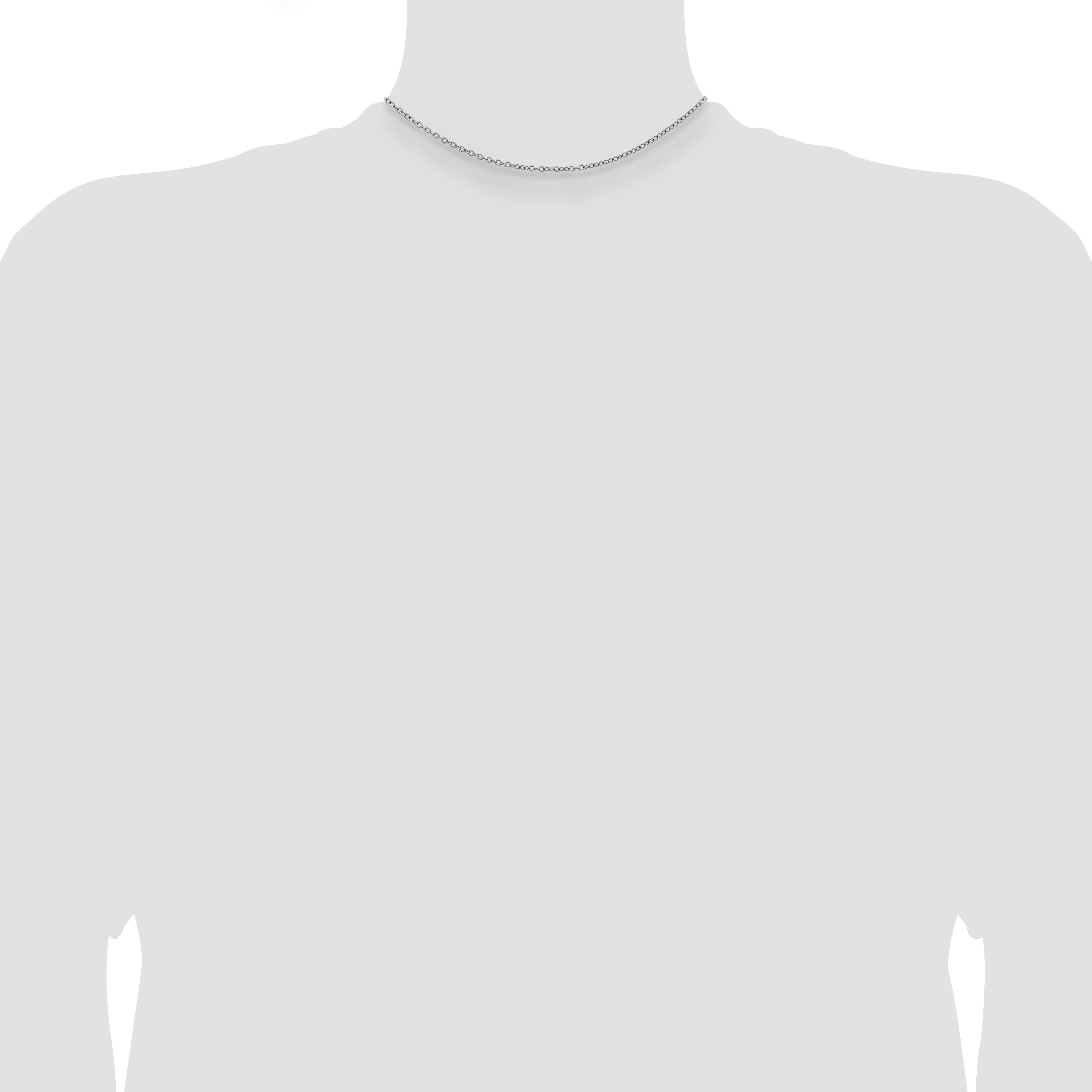 14 Inch Sterling Silver 1mm Rhodium-Plated Cable Chain