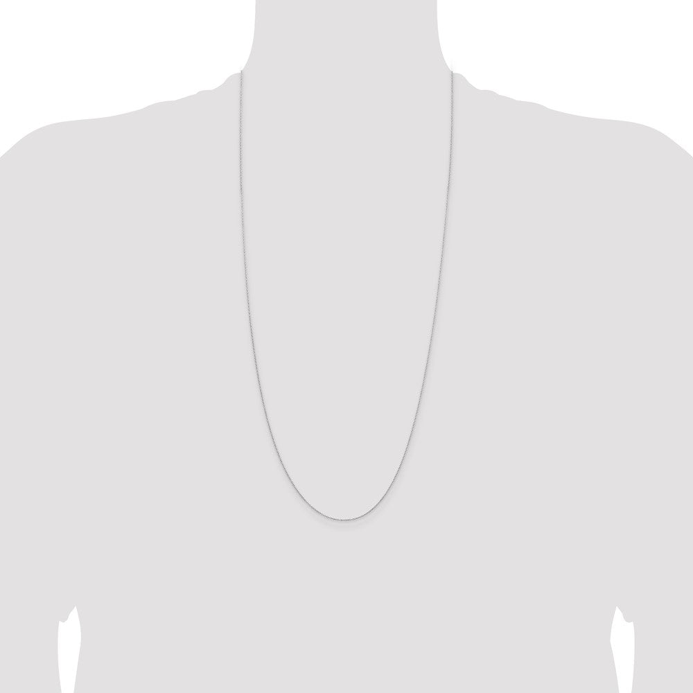 30 Inch Sterling Silver 1mm Rhodium-Plated Cable Chain Necklace