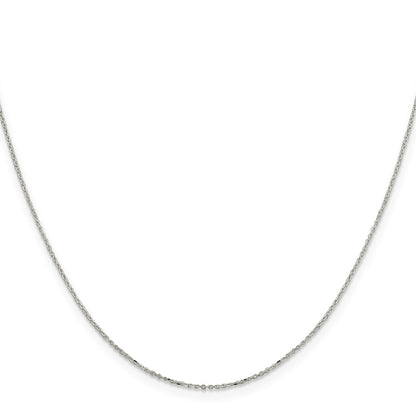 22 Inch Sterling Silver 1mm 8 Sided D/C Cable Chain W/4In Ext.
