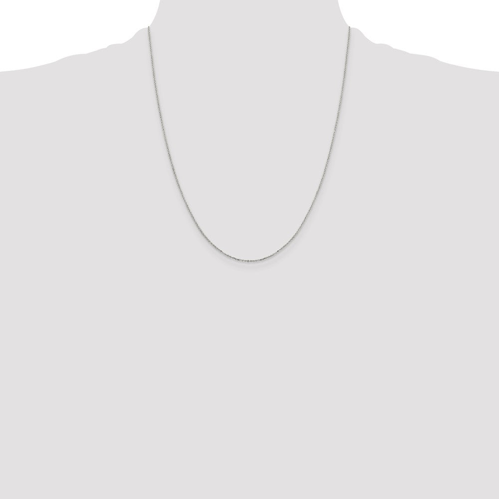 22 Inch Sterling Silver 1mm 8 Sided D/C Cable Chain W/4In Ext.