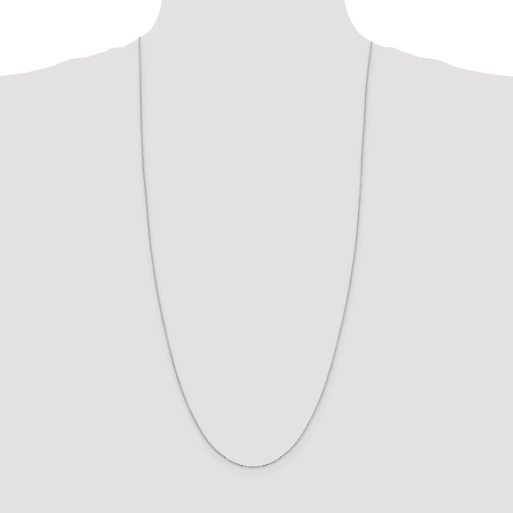 30 Inch Sterling Silver 1mm 8 Sided D/C Cable Chain Necklace
