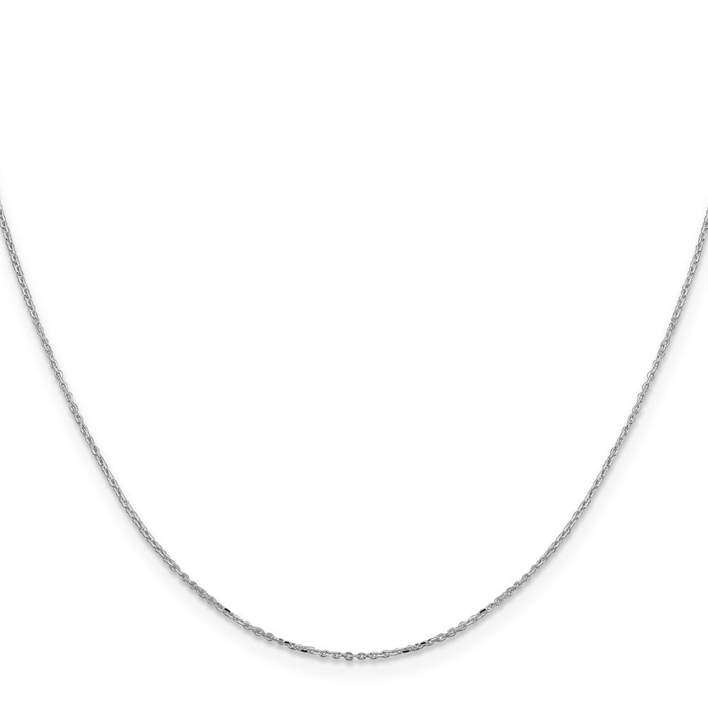 24 Inch Sterling Silver Rhodium-Plated 1mm 8 Sided Diamond-Cut Cable Chain Necklace