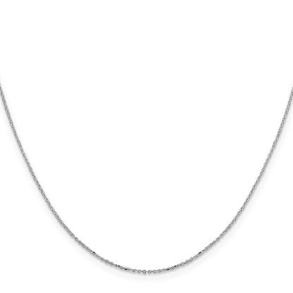 24 Inch Sterling Silver Rhodium-Plated 1mm 8 Sided Diamond-Cut Cable Chain Necklace