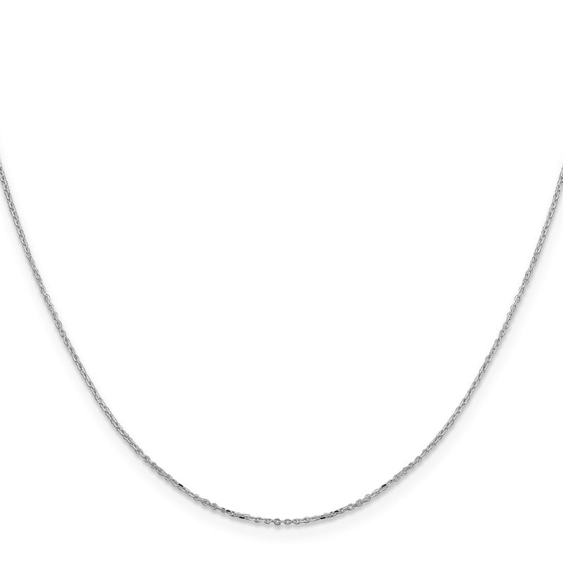 24 Inch Sterling Silver Rhodium-Plated 1mm 8 Sided Diamond-Cut Cable Chain Necklace