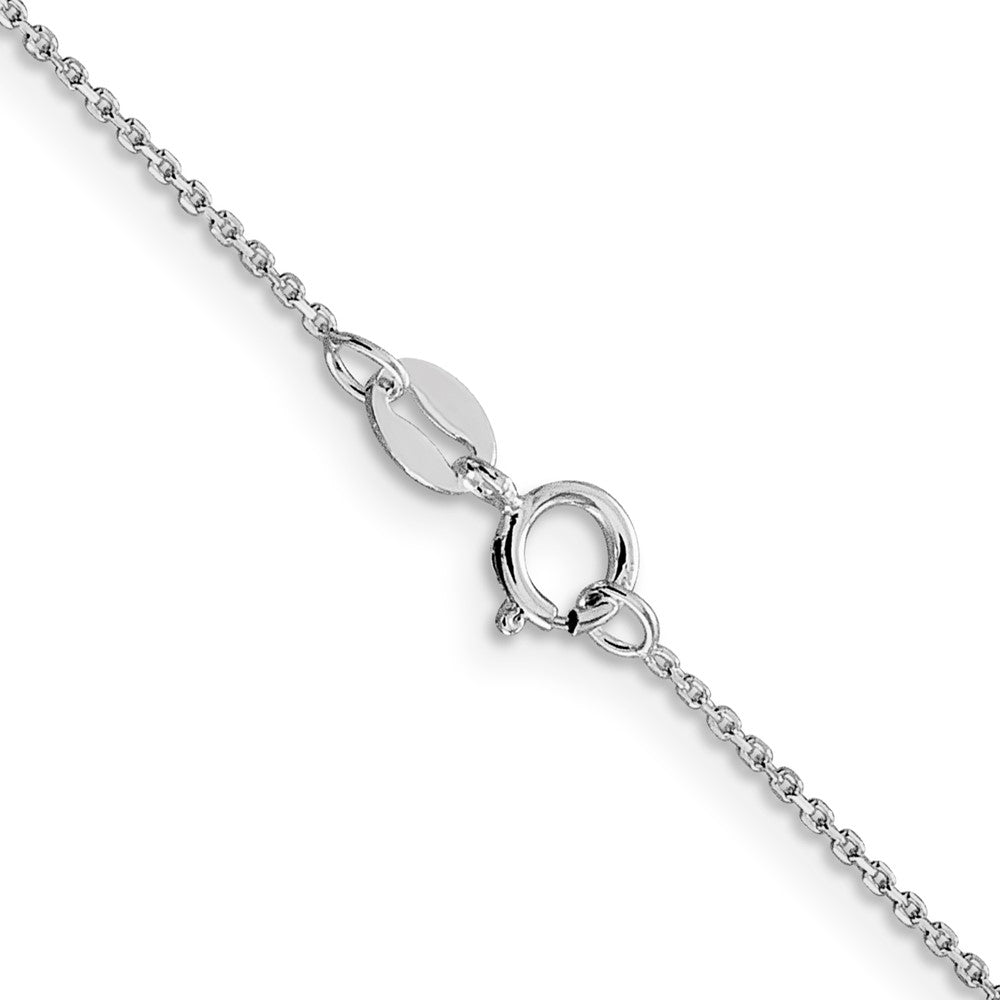 24 Inch Sterling Silver Rhodium-Plated 1mm 8 Sided Diamond-Cut Cable Chain Necklace