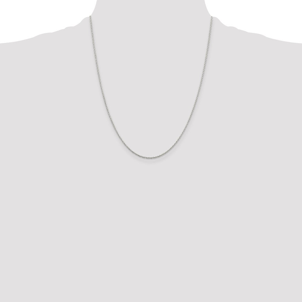 22 Inch Sterling Silver 1.25mm Loose Rope Chain Necklace
