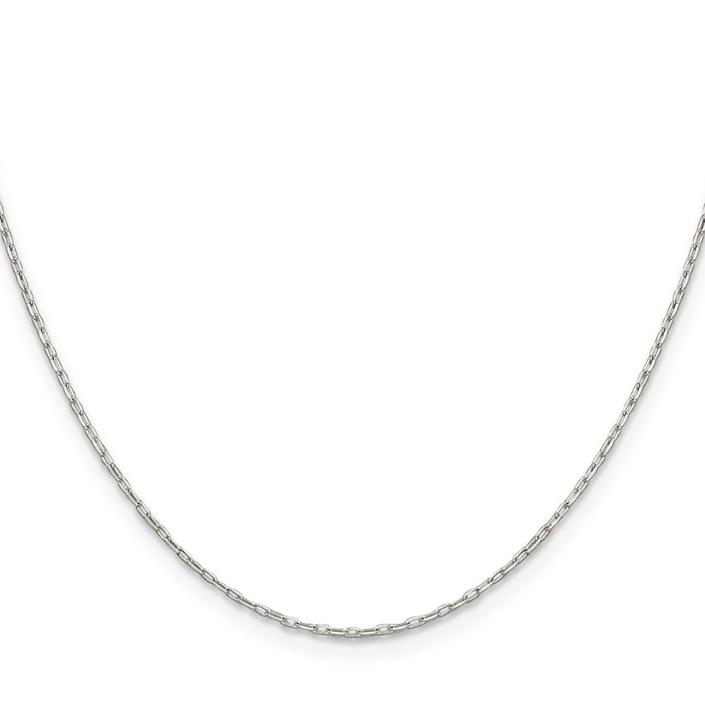 18 Inch Sterling Silver 1mm Diamond-Cut Long Link Cable Chain Necklace