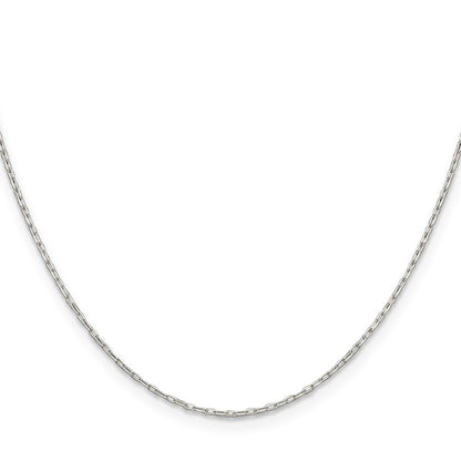 18 Inch Sterling Silver 1mm Diamond-Cut Long Link Cable Chain Necklace