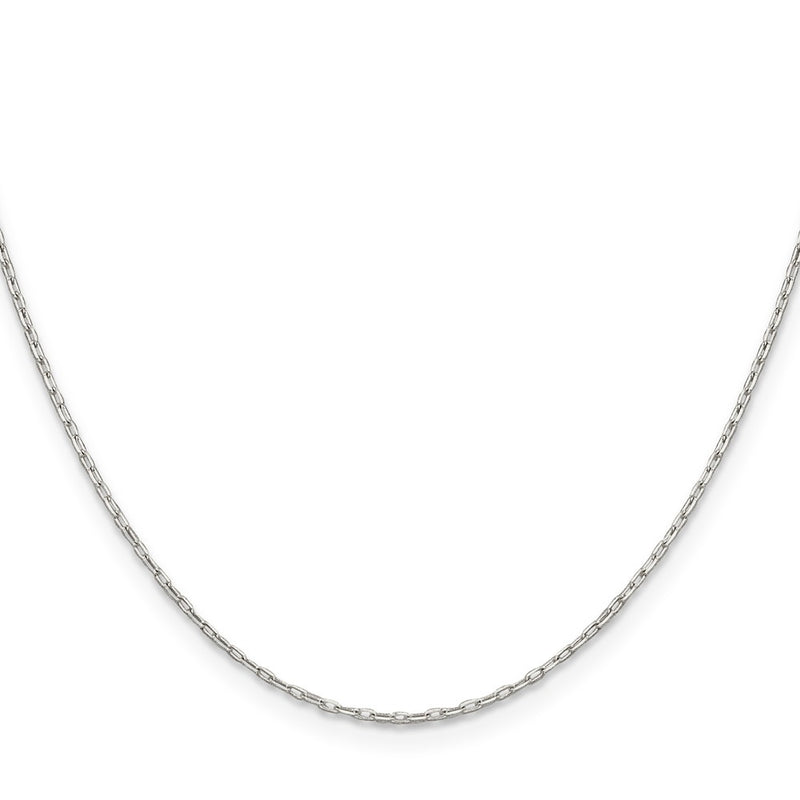 18 Inch Sterling Silver 1mm Diamond-Cut Long Link Cable Chain Necklace