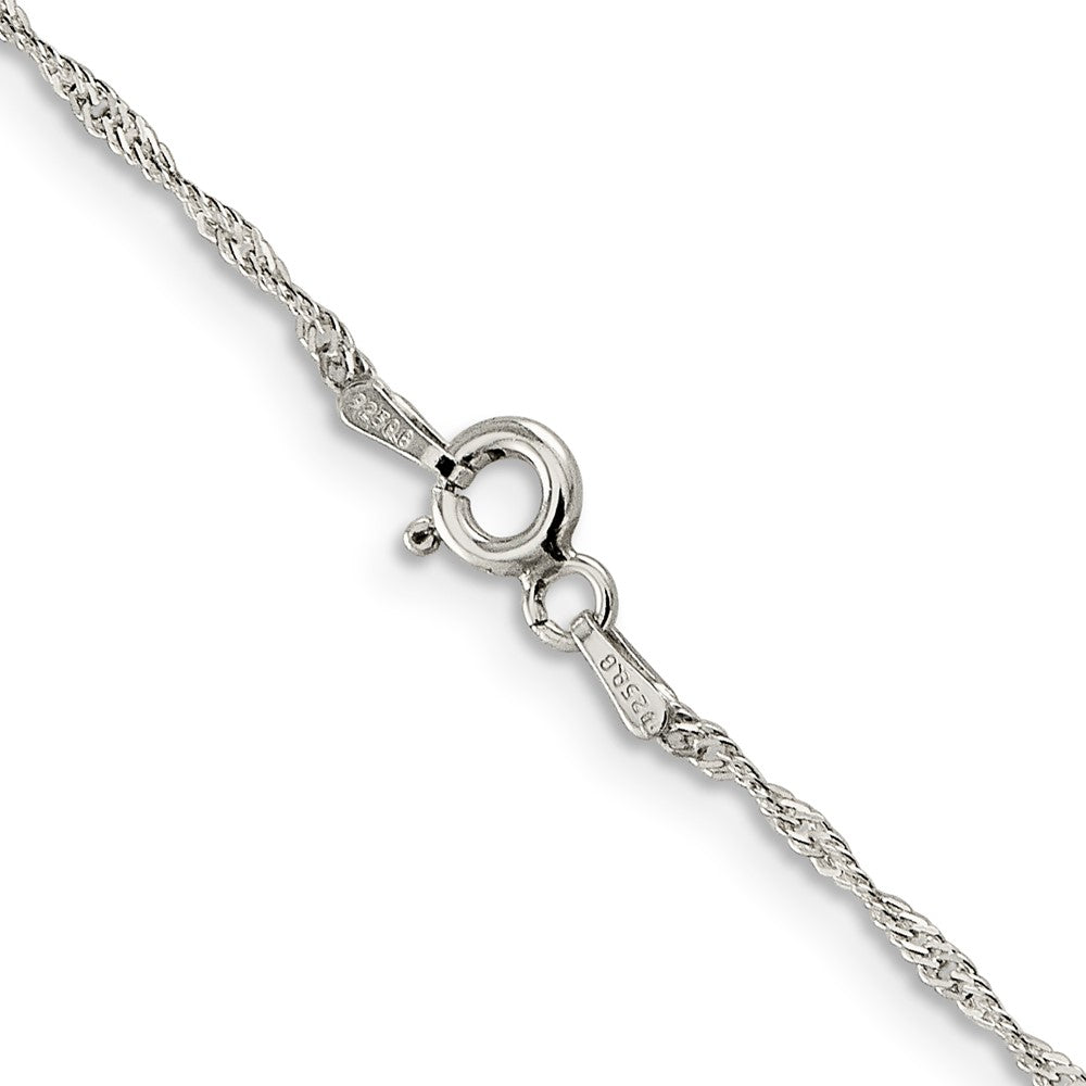 18 Inch Sterling Silver 1mm Diamond-Cut Long Link Cable Chain Necklace