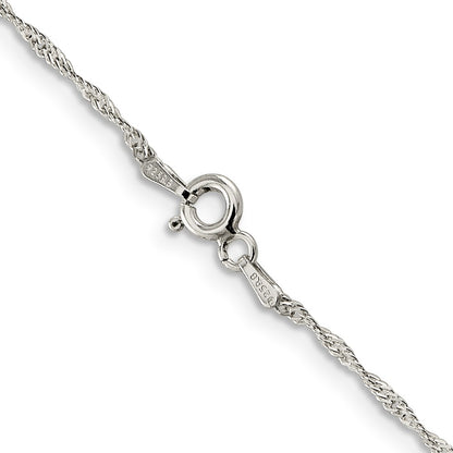 18 Inch Sterling Silver 1mm Diamond-Cut Long Link Cable Chain Necklace