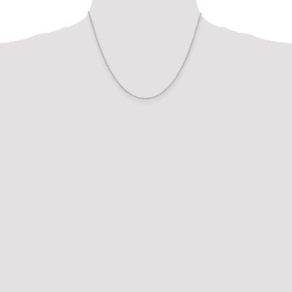 18 Inch Sterling Silver 1mm Diamond-Cut Long Link Cable Chain Necklace