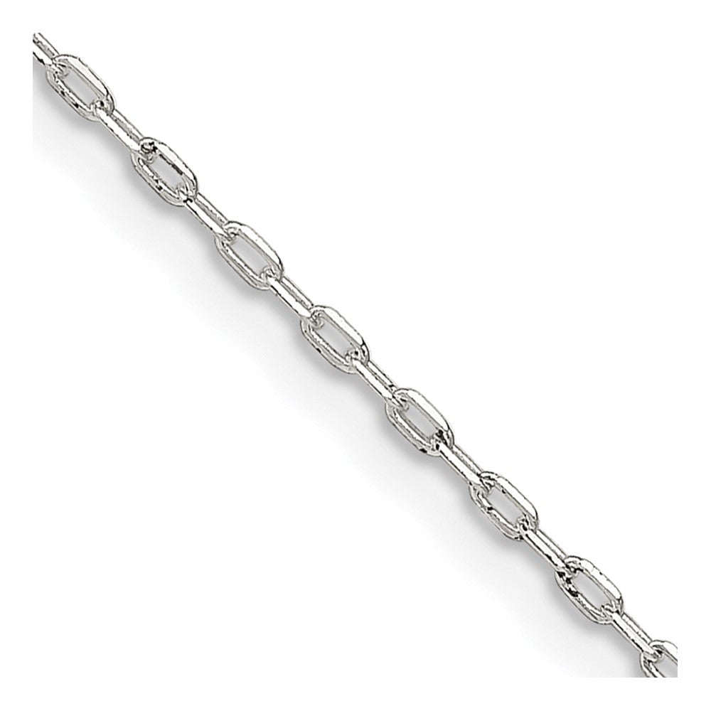 18 Inch Sterling Silver 1mm Diamond-Cut Long Link Cable Chain Necklace