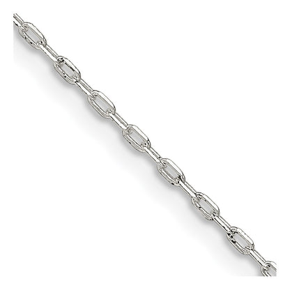 18 Inch Sterling Silver 1mm Diamond-Cut Long Link Cable Chain Necklace