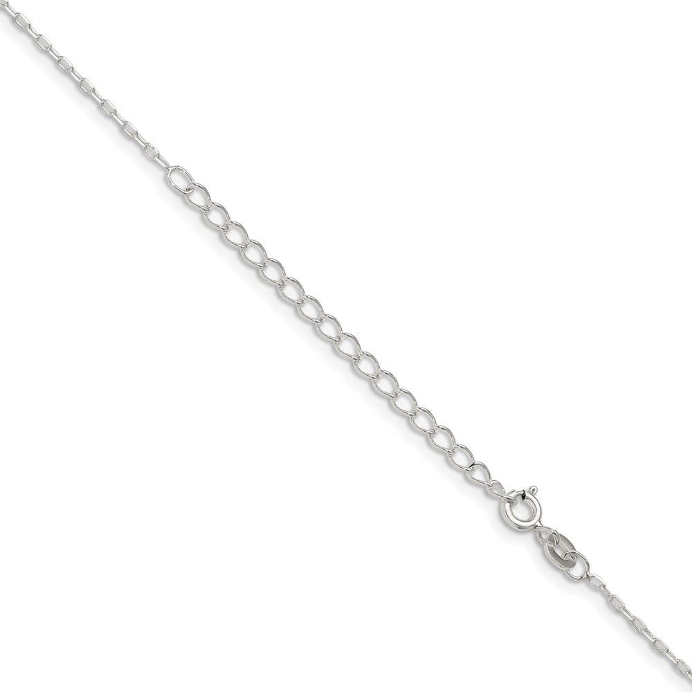 18 Inch Sterling Silver 1mm Diamond-Cut Long Link Cable Chain W/2In Ext.