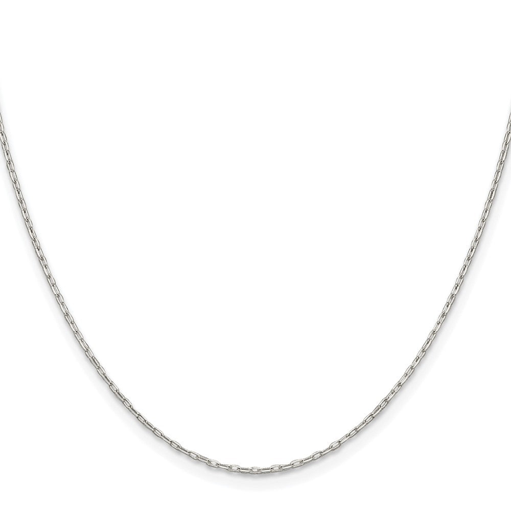 Sterling Silver Rhodium-Plated 1mm Diamond-Cut Long Link Cable Chain w/2in