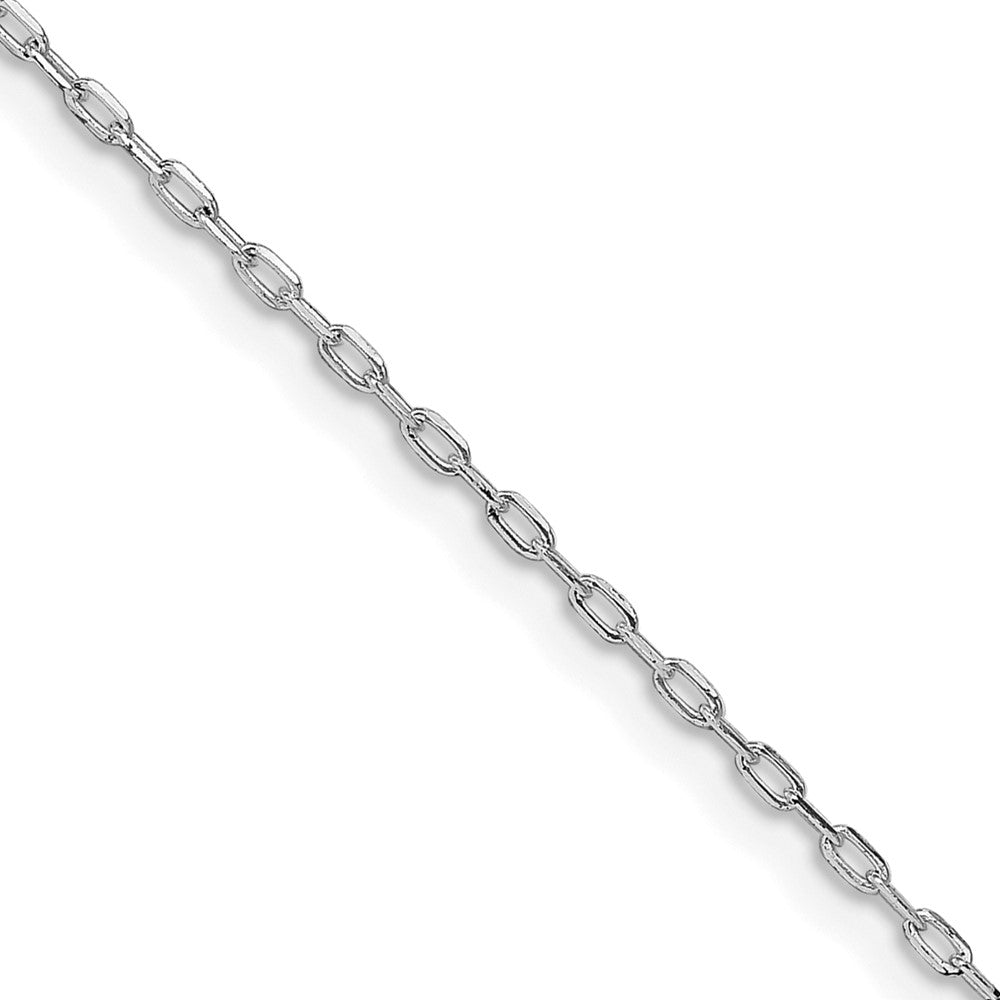 Sterling Silver Rhodium-Plated 1mm Diamond-Cut Long Link Cable Chain