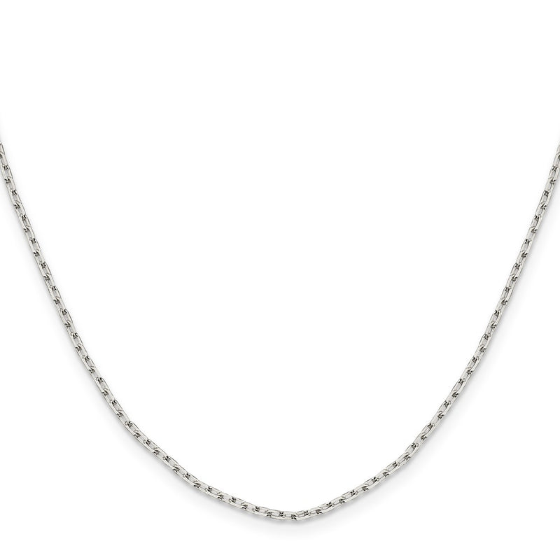 24 Inch Sterling Silver 1.65mm Diamond-Cut Long Link Cable Chain Necklace