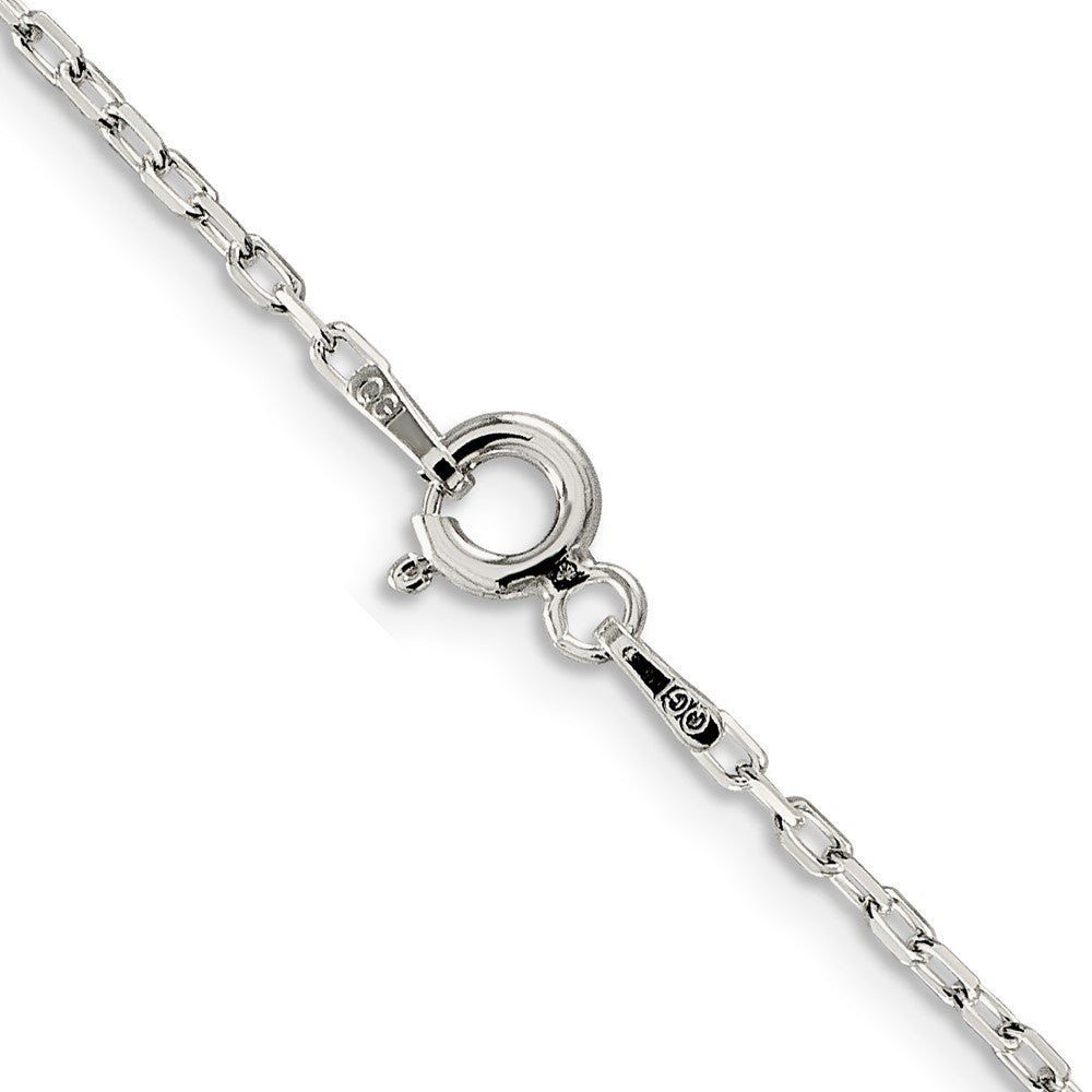 18 Inch Sterling Silver 1.65mm Diamond-Cut Long Link Cable Chain Necklace