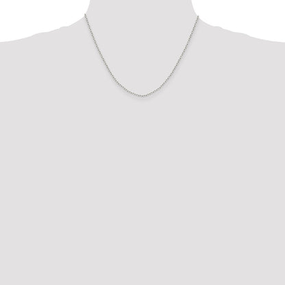 18 Inch Sterling Silver 1.65mm Diamond-Cut Long Link Cable Chain Necklace